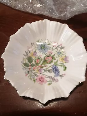 Buy Small Aynsley Plate Or Dish Wild Tudor With Cottage Garden Flowers. Pretty • 0.99£