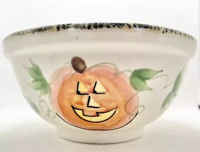 Buy Vintage Emerson Creek Pottery Stoneware Bowl Halloween Pumpkin • 40.44£