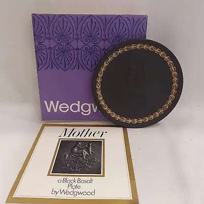 Buy Wedgwood Black Basalt Mother Plate Boxed & Leaflet 1971 • 14£