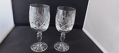 Buy Thomas WEBB Crystal - WORCESTER Cut -  Large Wine Glasses   X 2 - 6 5/8  Tall • 29.99£