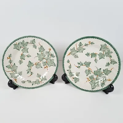 Buy BHS Country Vines Salad Plates Green Ivy Leaves Made In England Ironstone X 2 • 15.32£