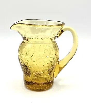 Buy Vintage Pilgrim Honey Amber Crackled Glass Mini Pitcher Creamer 3.5” Tall • 8.65£