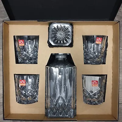 Buy RCR Whiskey Crystal Decanter & 4 Glasses Set Brand New Boxed • 39.99£
