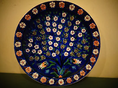 Buy Authentic Turkey Gini Kutahya Turkish Ceramic Pottery Plate Bowl Charger Cobalt • 191.80£