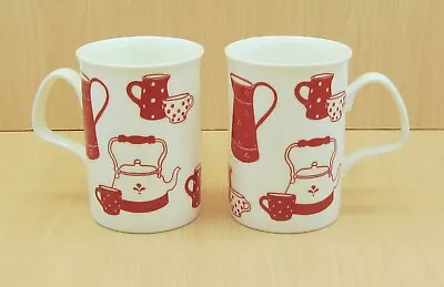Buy Laura Ashley Bone China Mugs Red White Hand Decorated Coffee Kettle Milk   10cm • 13.95£