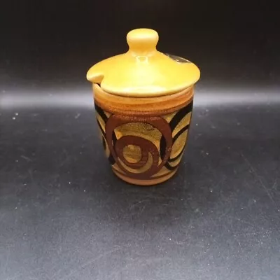 Buy Brixham Pottery Preserve Pot With Lid. 8.5cm Tall With Lid. Diameter 5.5cm • 9.50£