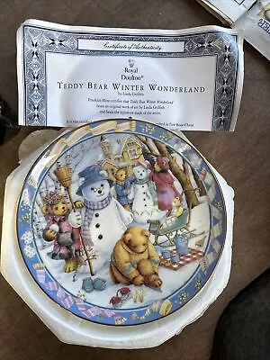 Buy Franklin Mint Royal Doulton Teddy Bear Winter Wonderland Collectors Plate • 5£