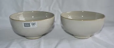 Buy Set Of 2 Denby Pottery Linen Rice Bowls 5  Diameter • 22£