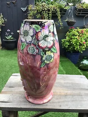 Buy Art Deco Belgrave Kensington Ware Pink Luster Vase Flower Decor 10 Inches High • 10£