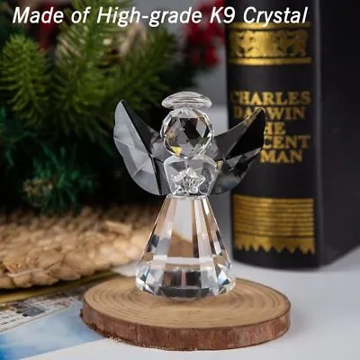 Buy Angel Pretty Glass Angel Ornament Transparent Crystal  Decoration  Home • 10.31£