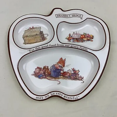 Buy Vintage Brambly Hedge Divided Plate Child's Melamine Plate 1986 • 19.99£