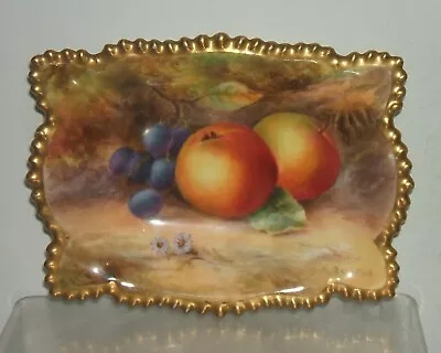 Buy Royal Worcester Hand Painted Fruit Rope Edge Dish Signed Rushton - Date.1930 • 295£