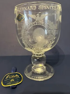 Buy Royal Brierley Engraved Crystal Goblet CHURCHILL Honorary Citizenship 1964 • 287.71£