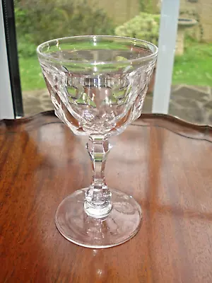 Buy Antique Victorian Lead Crystal Wine Glass ~ Lens Cut ~ Ground Pontil • 14.99£