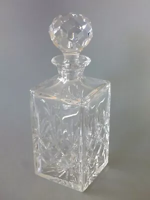 Buy Square Crystal Decanter: Excellent Cut Glass Whiskey, Criss Cross, Fan, Vertical • 18£