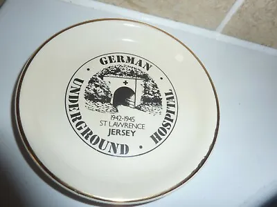 Buy Vintage Pottery 13.6cm Souvenir Dish -german Underground Hospital 1942-45 Jersey • 12£