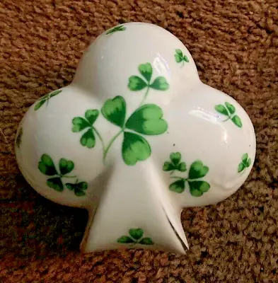 Buy Lefton China Clover Leaf Shaped Trinket Ring Box Irish Luck Porcelain # 02615 • 12.30£
