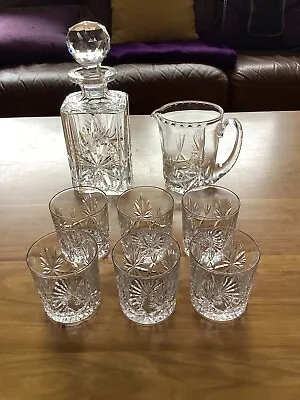 Buy Edinburgh Crystal Star Of Edinburgh Whisky Decanter + 6 Glasses + Water Jug. • 51£