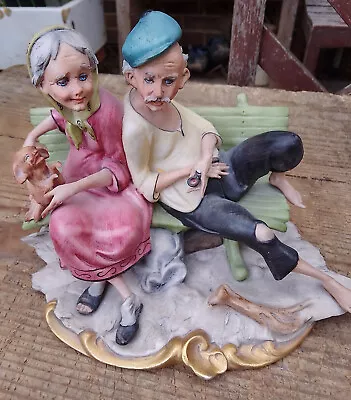 Buy Original Early CAPODIM0NTE Figurine  0/321 OLD COUPLE ON A BENCH  - Rare • 75£