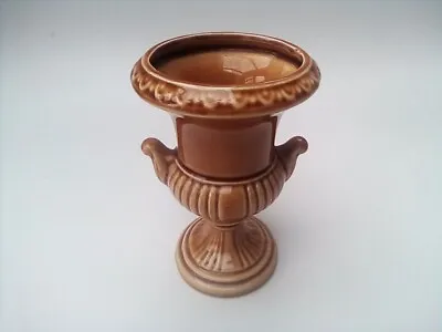 Buy DARTMOUTH Pottery Devon Vintage Brown Pedestal Urn Planter Vase  H 14  Cm • 12£