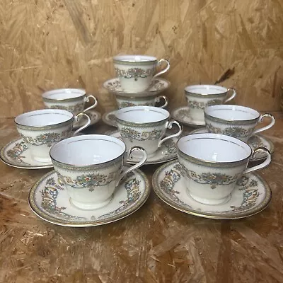 Buy 9 X Aynsley China Henley Tea Cups & Saucers Set • 49.99£