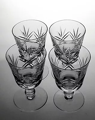 Buy 4 X Vintage Thomas Webb Crystal Footed Drinking Glasses  London Clear  Pattern • 44.95£