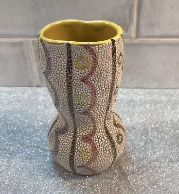 Buy 1970’s Italian Hand Painted Textured Pebble Glaze Vase • 9.60£