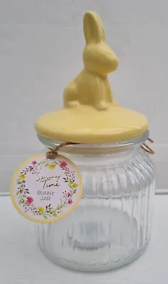Buy Easter Glass Jar With Ceramic Bunny Lid - Retro Sweet Nursery Jar - Brand New  • 8.49£