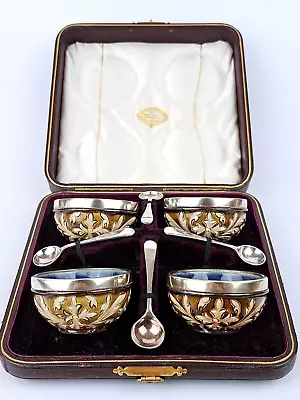 Buy A Superb Cased Set Of Doulton Lambeth Stoneware Open Salts. Circa 1882 • 295£