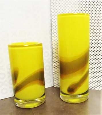 Buy Extremely Rare, Set Of 2 Mid-century Studio Art Glass Vases, Sm & Lg, Signed • 238.80£