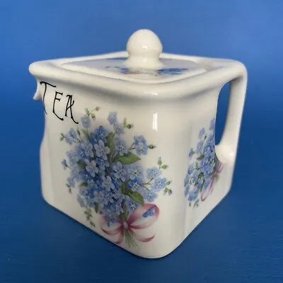 Buy Blue And White Floral Tea Pot KERNEWEK Goonhavern Cornwall England Cube Art Deco • 47.31£