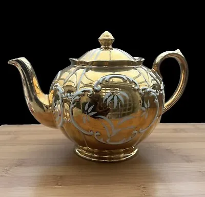 Buy Sadler England Large Gold And Cream Design Teapot No 2256  Upto 2 Pints Used Vtg • 39.50£