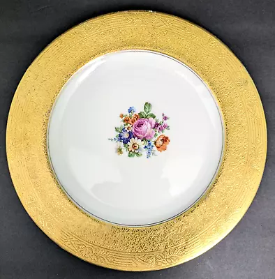 Buy VTG Royal Bavarian HUTSCHENREUTHER Selb Bavaria Dinner Plate:Gold Encrusted,Ø11  • 29.23£