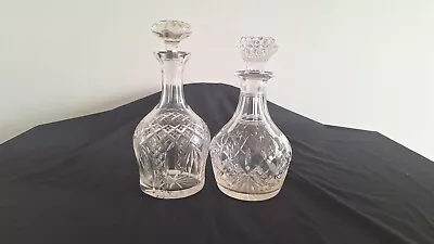 Buy 2 Vintage Crystal Cut Glass Decanters With Stopper • 16.75£