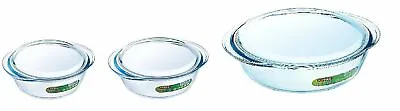 Buy Pyrex Essentials Transparent Glass Round Casserole High Resistance With Lid New • 27.89£