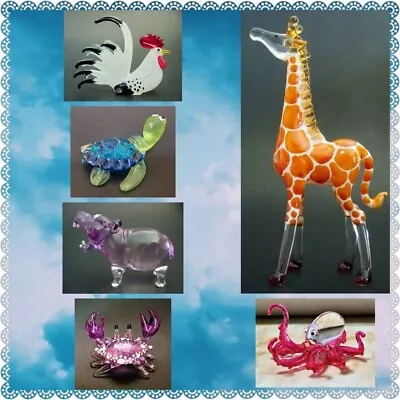 Buy 6 BEAUTIFUL GLASS ANIMALS ZOO Colourful Decorative Glass Figures Glass Ornaments • 45£