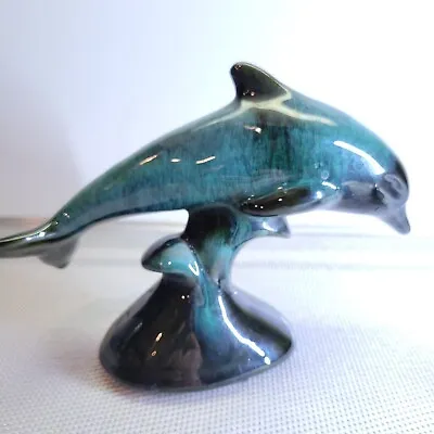 Buy Blue Mountain Pottery Dolphin Statue Small Figurine Riding A Wave • 28.82£