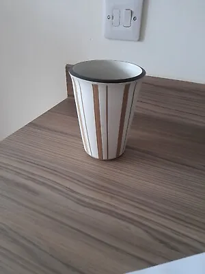 Buy Rare Denby Cotswold Windrush Small White Striped Vase By Kenneth Clark 1950's • 9£