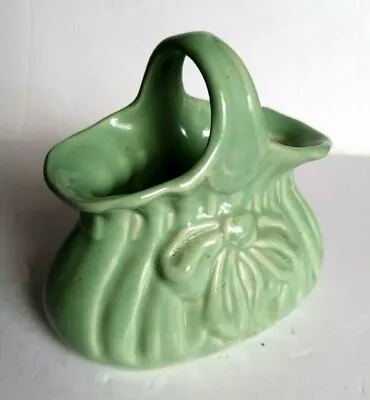 Buy Dee Cee Pottery Stoneware Green Posy Basket Vase - 11.5 Cm Tall • 8£