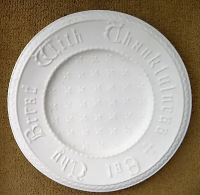 Buy Antique 19thc Goss Parian Gothic Revival Platter  Eat Thy Bread With Thanks  • 10£