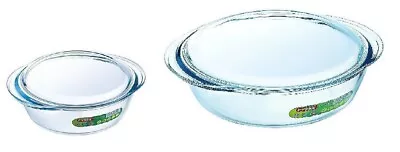 Buy Pyrex Essentials Transparent Glass Round Casserole High Resistance With Lid New  • 20.09£