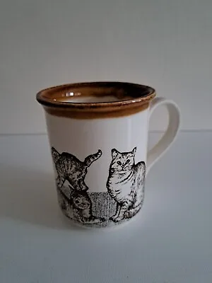 Buy Biltons Stoneware Cream Brown Mug Cats & Kittens Ceramic England Vintage 10x8cm • 8.50£