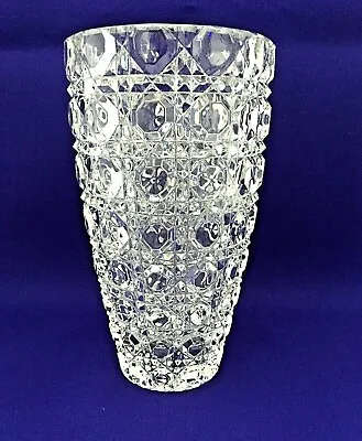 Buy ANTIQUE VASE American Brilliant ABP Deep Cut Crystal Vase Octagonal Hobnail Cane • 373.26£