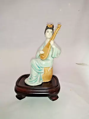 Buy SHIWAN POTTERY LADY PLAYING MANDOLIN  With Free Wooden Stand ( G10121 ) • 16.99£