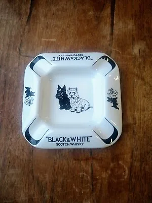 Buy Black & White Ashtray [ Arklow Pottery ] *VGC* Scotch Whisky Scottie Dogs • 17.50£