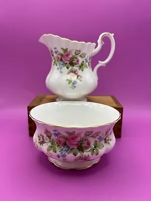 Buy Royal Albert Moss Rose -  Bone China Sugar Bowl And Cream Jug. • 9.98£