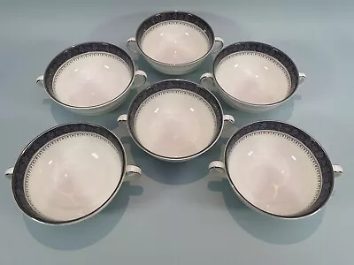 Buy Vintage Royal Doulton Sherbrooke Fine Bone China Handled Soup Coups X 6 • 24.99£