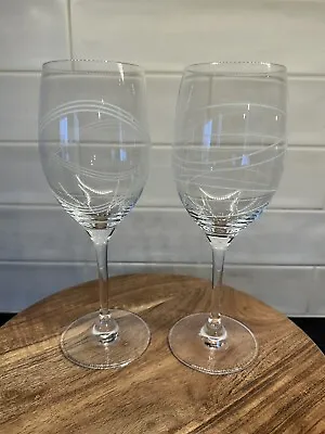 Buy Set Of 2 Royal Doulton PARTY Water Goblets Etched Lines EUC 8.5  • 28.45£