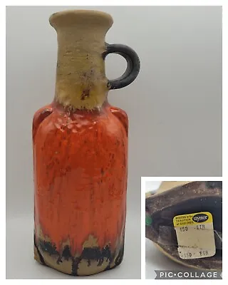 Buy Raymor Orange Glaze MCM Vase Pitcher Etruscan 150 ETR W/ Tag Mid Century Modern • 56.86£