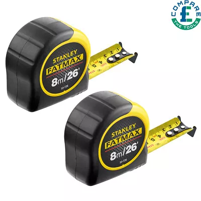 Buy Stanley 0-33-726 FatMax Metric/ Imperial 3 Rivet Tape Measure 8m/26ft Twin Pack • 30.98£